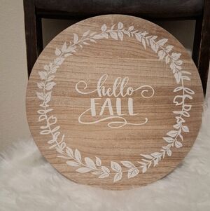 "Hello Fall" Themed Wooden Lazy Susan